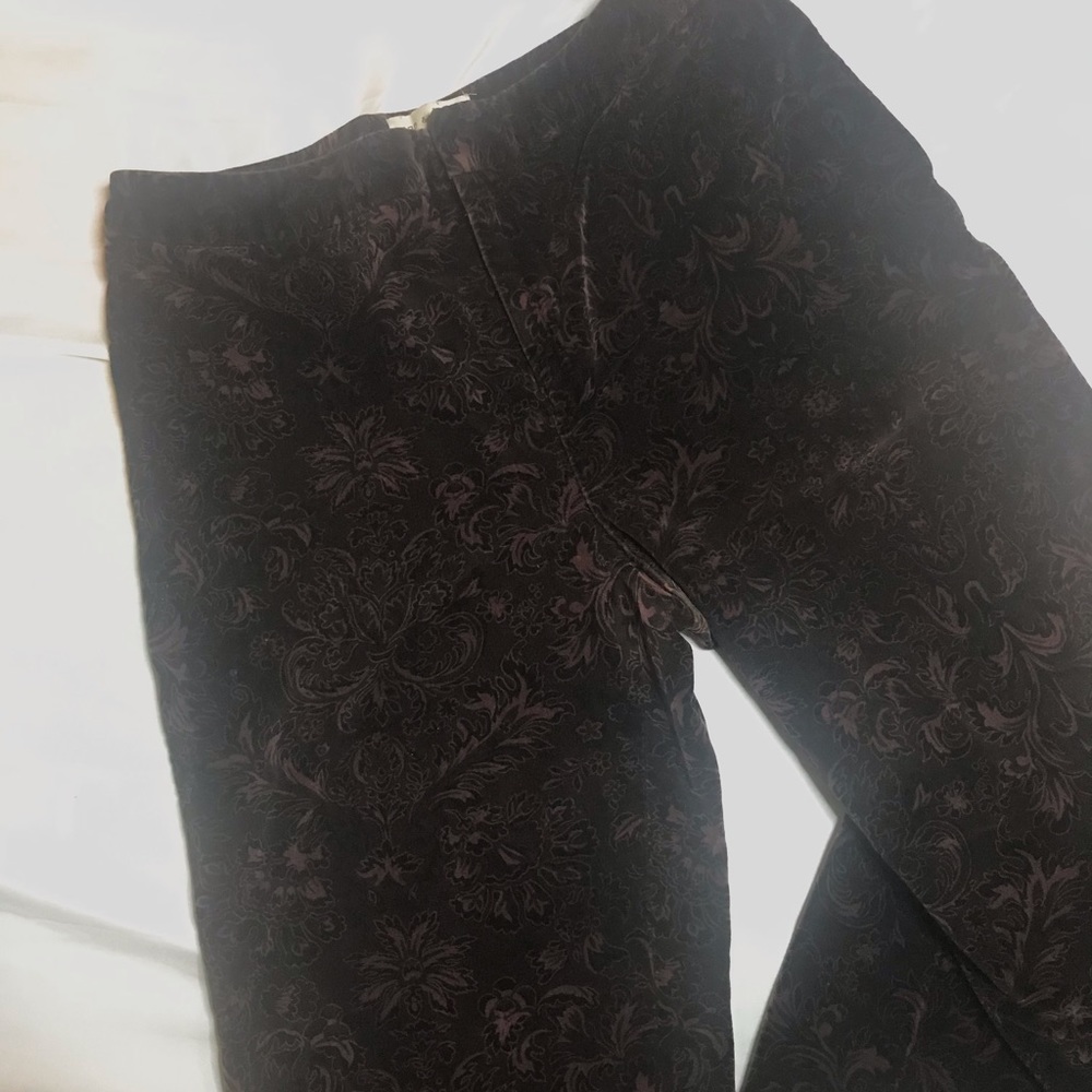 Lord & Taylor vintage maroon velvet paisley print